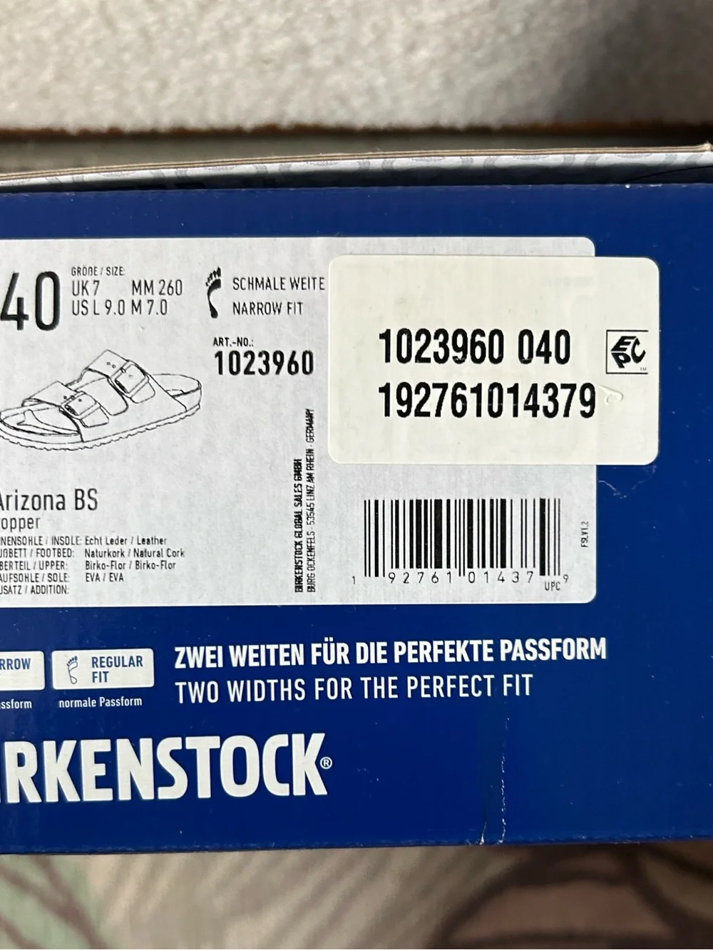 NWT Birkenstock Arizona Metallic Double Strap Sandals - Rose Gold/Copper - Picture 4 of 4